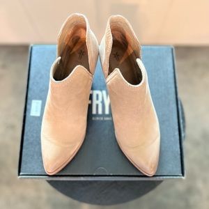 Frye Tan Leather Ankle Booties